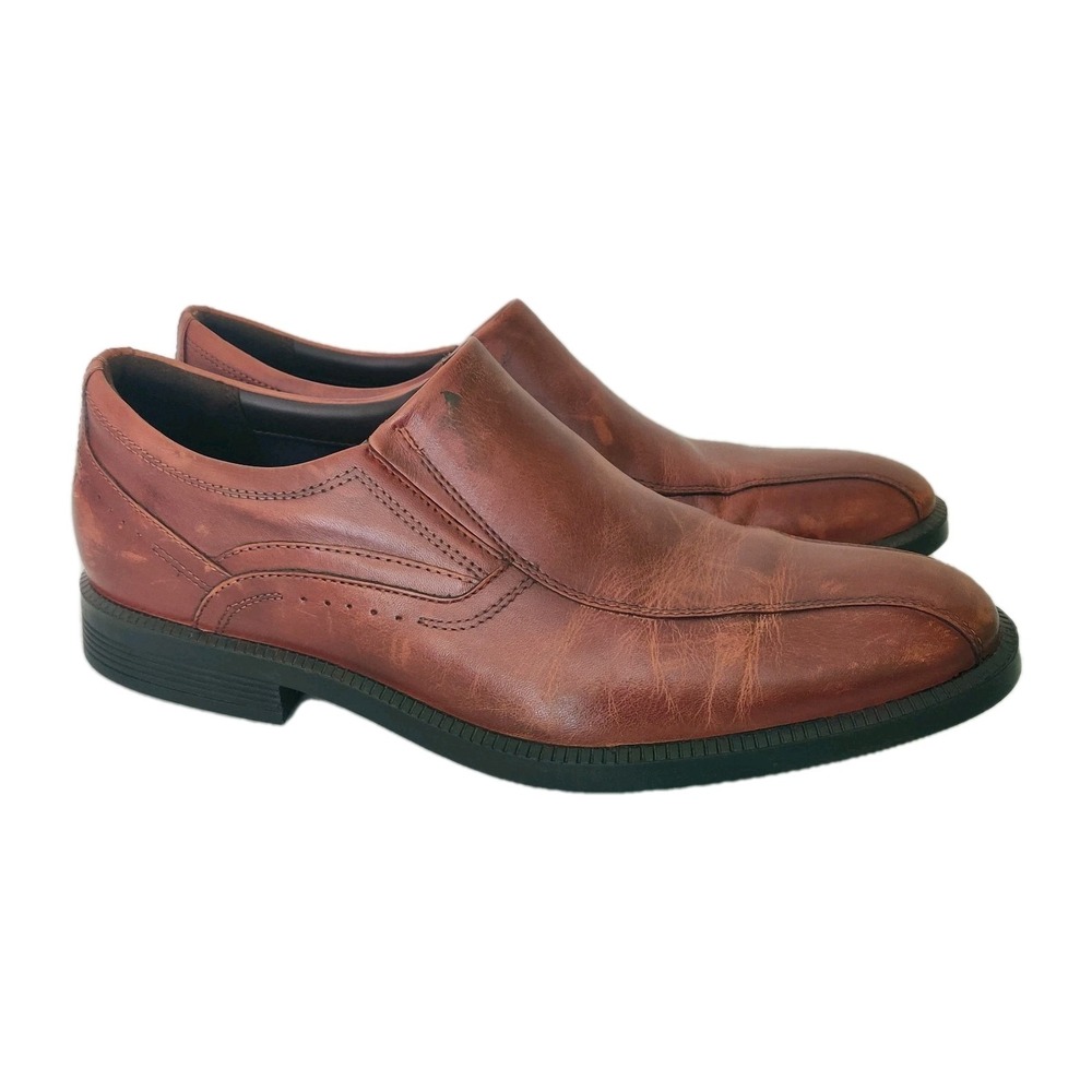 Rockport TruTech Loafer Men 10.5 M Shoes Variegated Brown Leather Slip On H79739